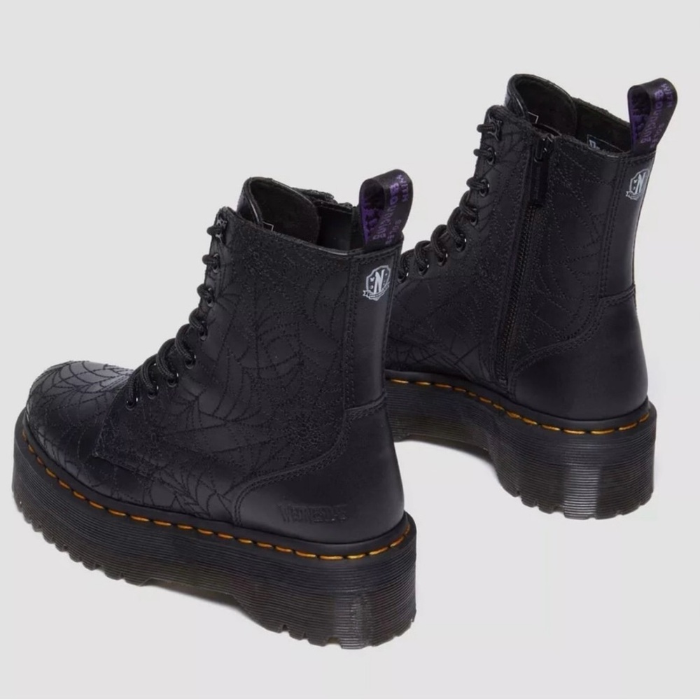 Dr Martens Wednesday Jadon Boot Platform Black Spiderweb size 10 NEW Women - Picture 7 of 9